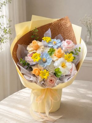 Pastel Glow Soap Flower Bouquet 柔光莫兰迪香皂花束