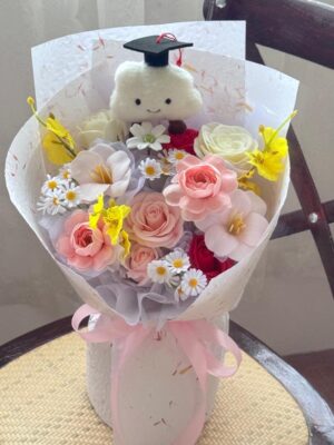 Blush Blossom Graduation Soap Flower Bouquet 🎓 蜜粉花漾毕业香皂花束